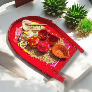 Boron Dala Full Set for Bengali Wedding | Traditional Bengali Marriage Accessories | Complete Boron Set with Kulo, Tray and Essentials Celebrate Bengali Wedding Traditions with a Complete Boron Dala Set