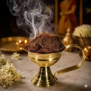Pure Brass Dhunachi for Puja | Traditional Dhoop Loban Dani, Dhuna Stand & Dhunia for Home Temple