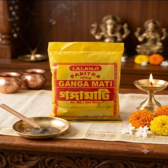 Pure Ganga Mitti for Puja | 100% Natural Sacred Ganga Clay | Sand & Pebbles Free | Chemical-Free | Tilak, Havan & Murti Making