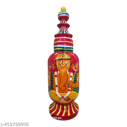 Elegant Handmade Ganesha Gach Kouto For Wedding and Annaprashan | Sindur Box | Wooden Sindoor Dani | Design Sindhora Big Round Sindoor Box/Kumkum Dani, Sindoor Box For Women