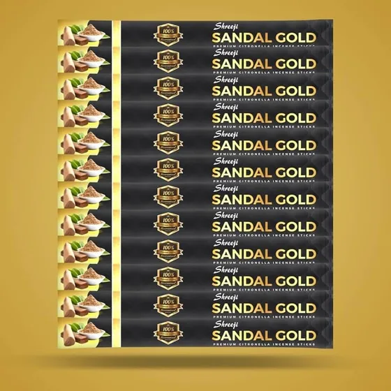 Sandal Gold Premium Citronella Incense Sticks – Long-Lasting Mosquito Protection Naturally